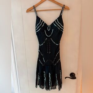 Elegant Black Beaded Dress